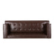 Alio Sofa 3 Seater 81 Inch Tuxedo Arms Tufted Brown Faux Leather BM327041