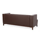 Alio Sofa 3 Seater 81 Inch Tuxedo Arms Tufted Brown Faux Leather BM327041