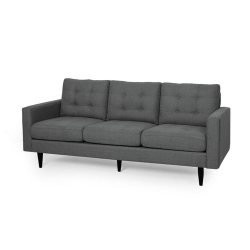 Apex Sofa | 3 Seater | 83" | Classic Button Tufted | Dark Gray Fabric