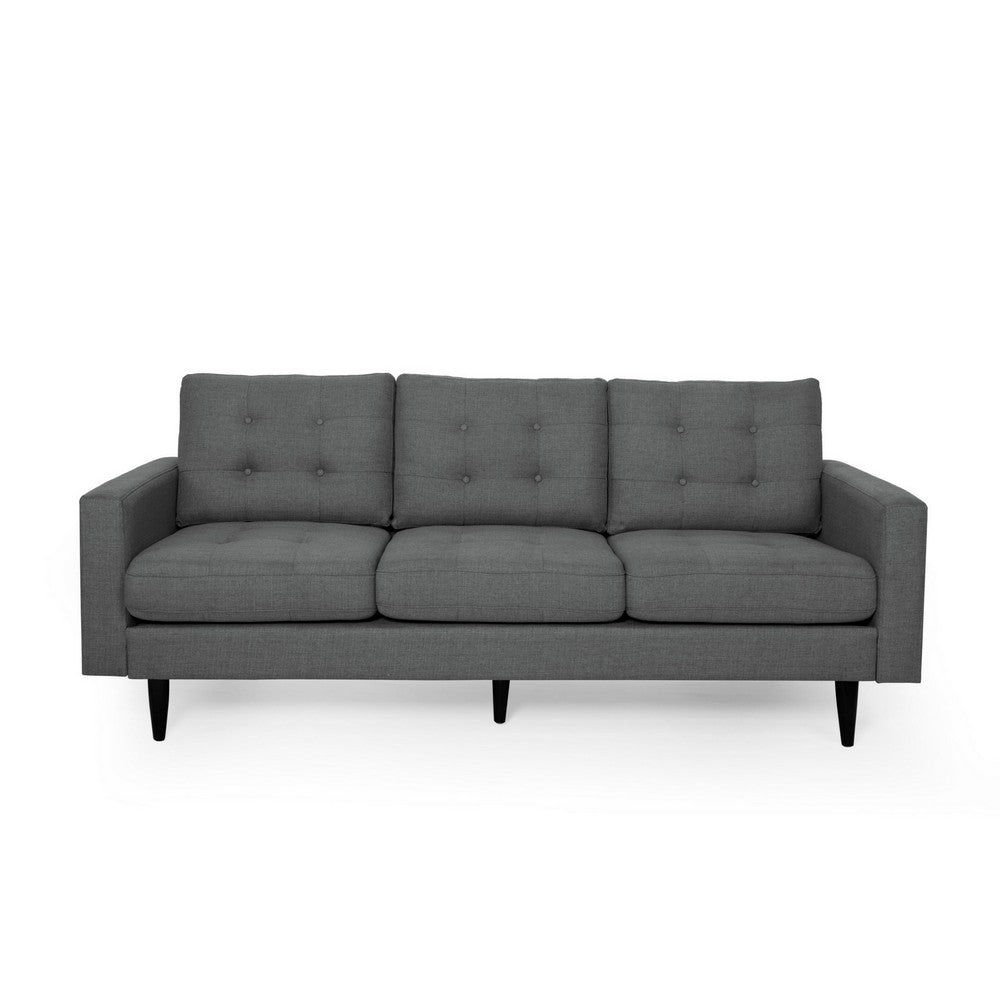 Apex Sofa | 3 Seater | 83" | Classic Button Tufted | Dark Gray Fabric