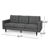 Apex Sofa | 3 Seater | 83" | Classic Button Tufted | Dark Gray Fabric
