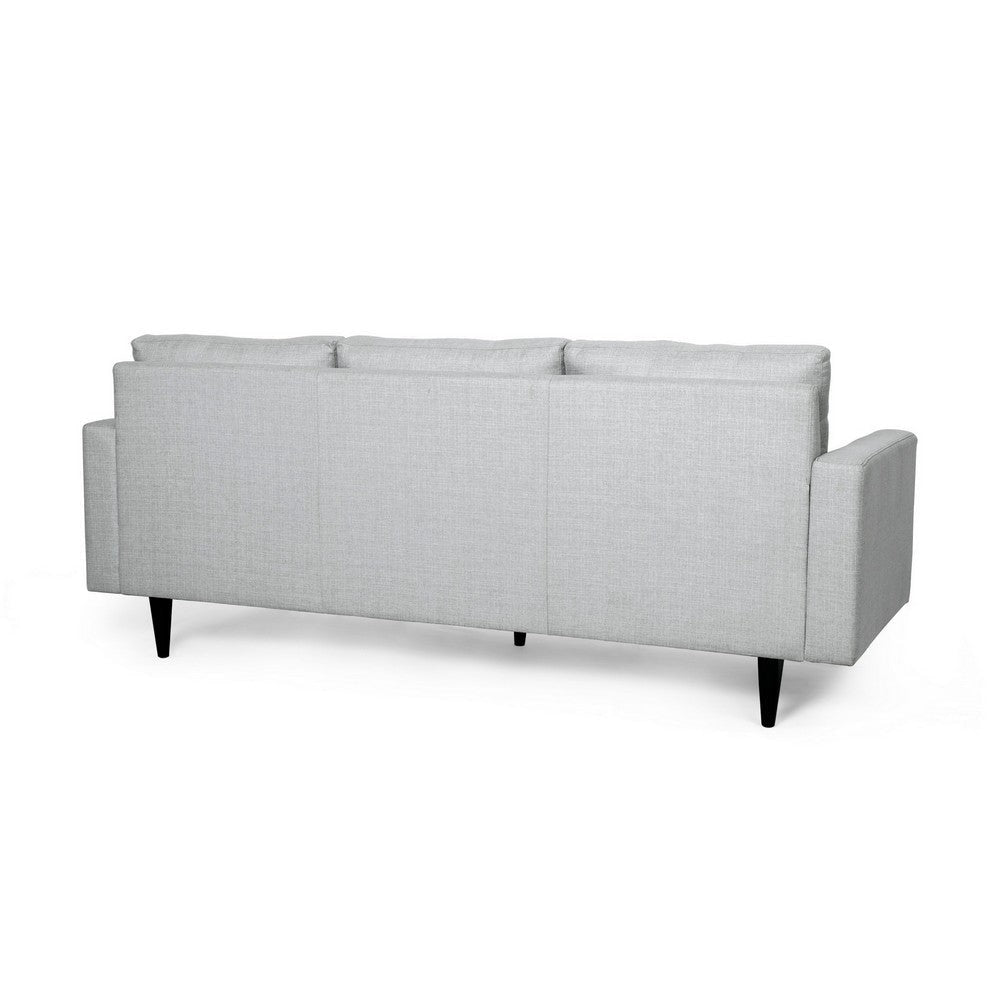 Apex Sofa 3 Seater 83 Inch Modern Button Tufted Light Gray Fabric BM327044