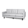 Apex Sofa, 3 Seater, 83 Inch, Modern Button Tufted, Light Gray Fabric