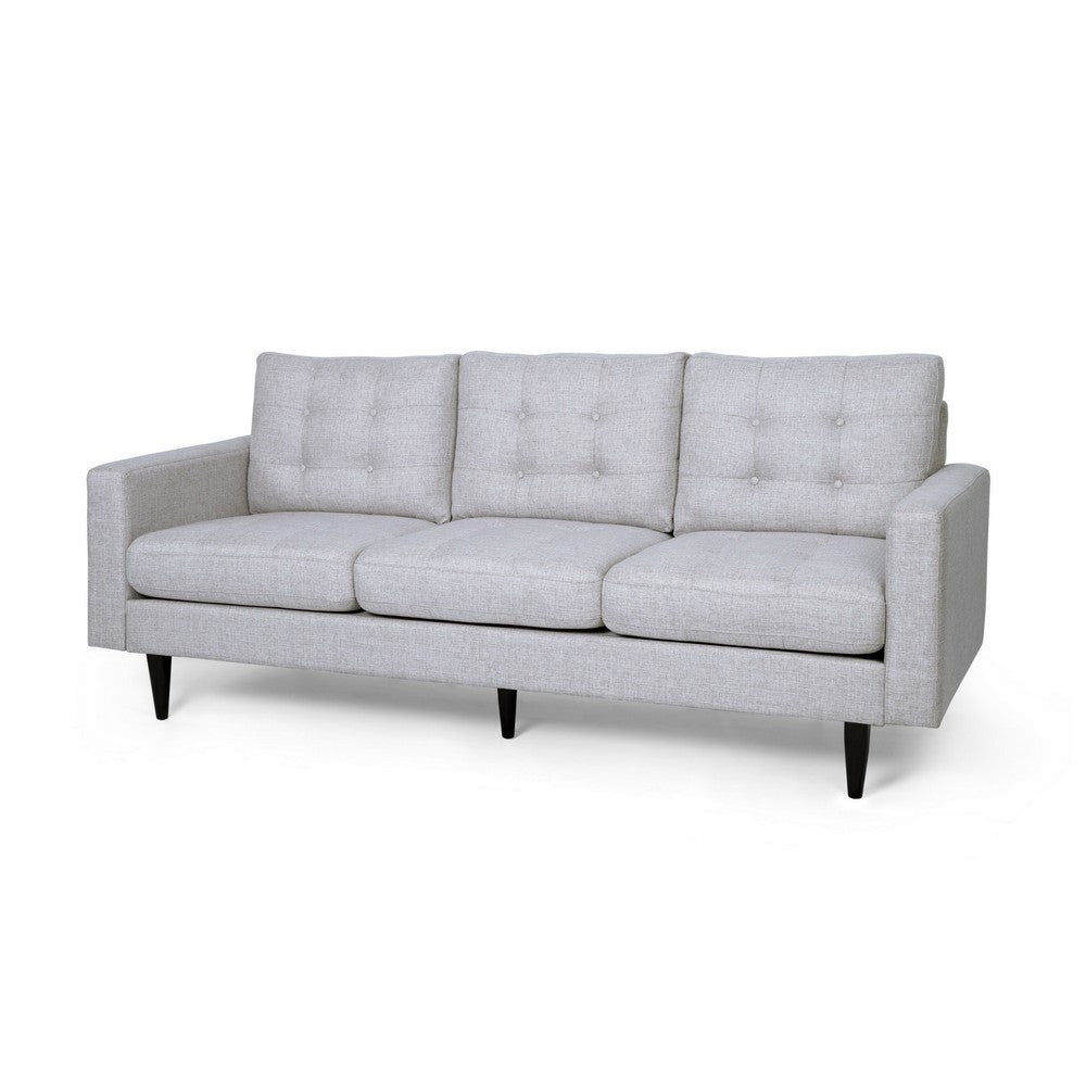 Apex Sofa | 3 Seater | 83" | Modern Button Tufted | Beige Fabric