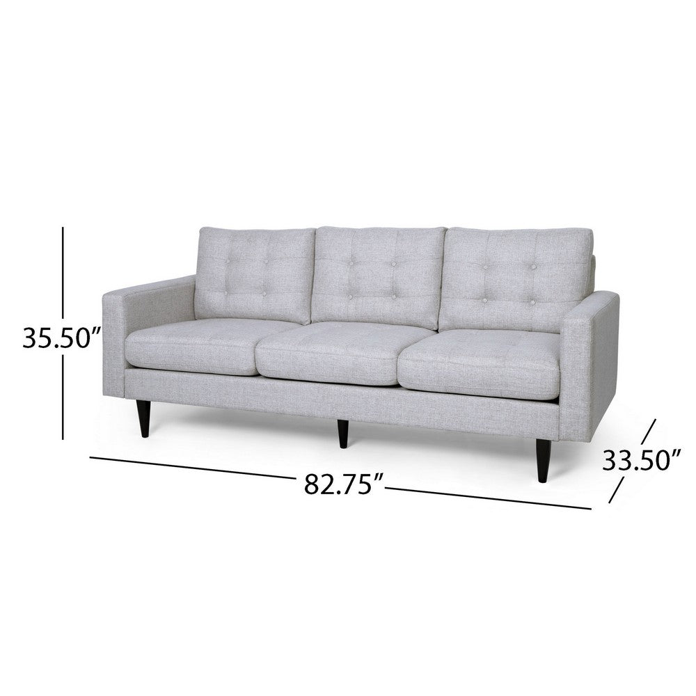 Apex Sofa | 3 Seater | 83" | Modern Button Tufted | Beige Fabric
