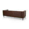 Biya Sofa | 3 Seater | 90" | Tufted Dark Brown Faux Leather | 2 Pillow
