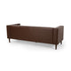 Biya Sofa | 3 Seater | 90" | Tufted Dark Brown Faux Leather | 2 Pillow