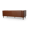 Biya Sofa | 3 Seater | 90" | Tufted Brown Faux Leather | 2 Pillows