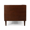 Biya Sofa | 3 Seater | 90" | Tufted Brown Faux Leather | 2 Pillows
