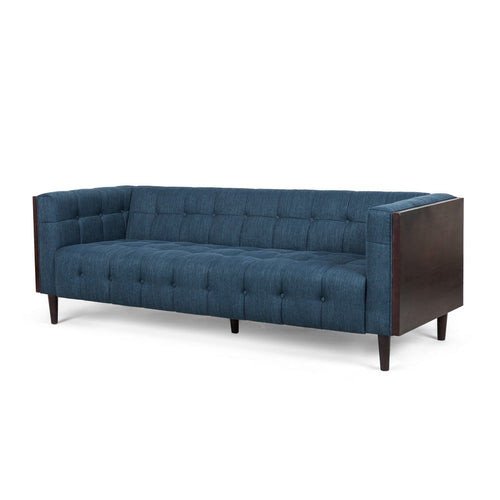Yuro Sofa | 3 Seater | Chesterfield Button Tufted | 90" | Blue Fabric