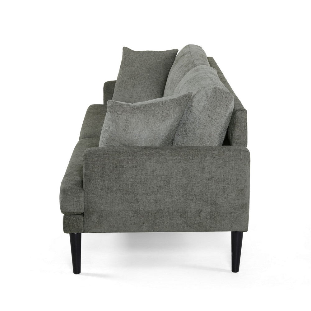 Foli Sofa | 96" | Rubberwood Tapered Legs | Transitional Taupe Gray