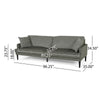 Foli Sofa | 96" | Rubberwood Tapered Legs | Transitional Taupe Gray