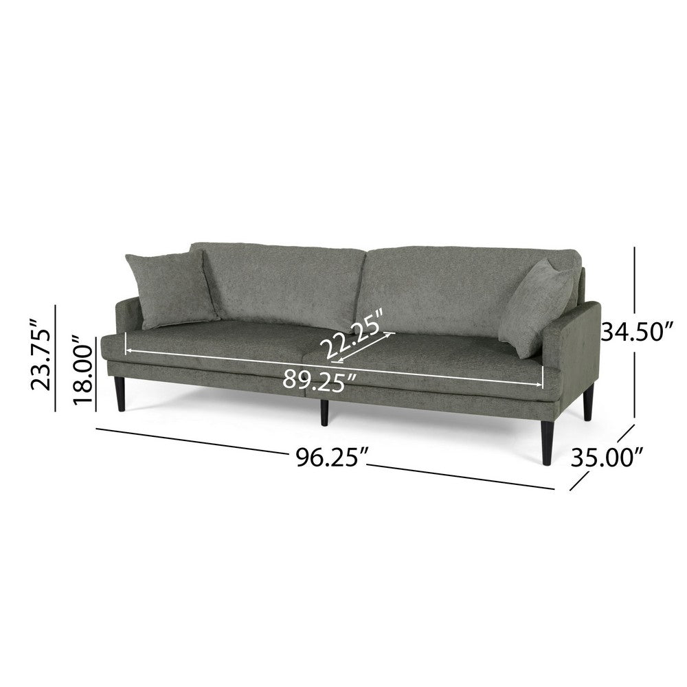 Foli Sofa | 96" | Rubberwood Tapered Legs | Transitional Taupe Gray