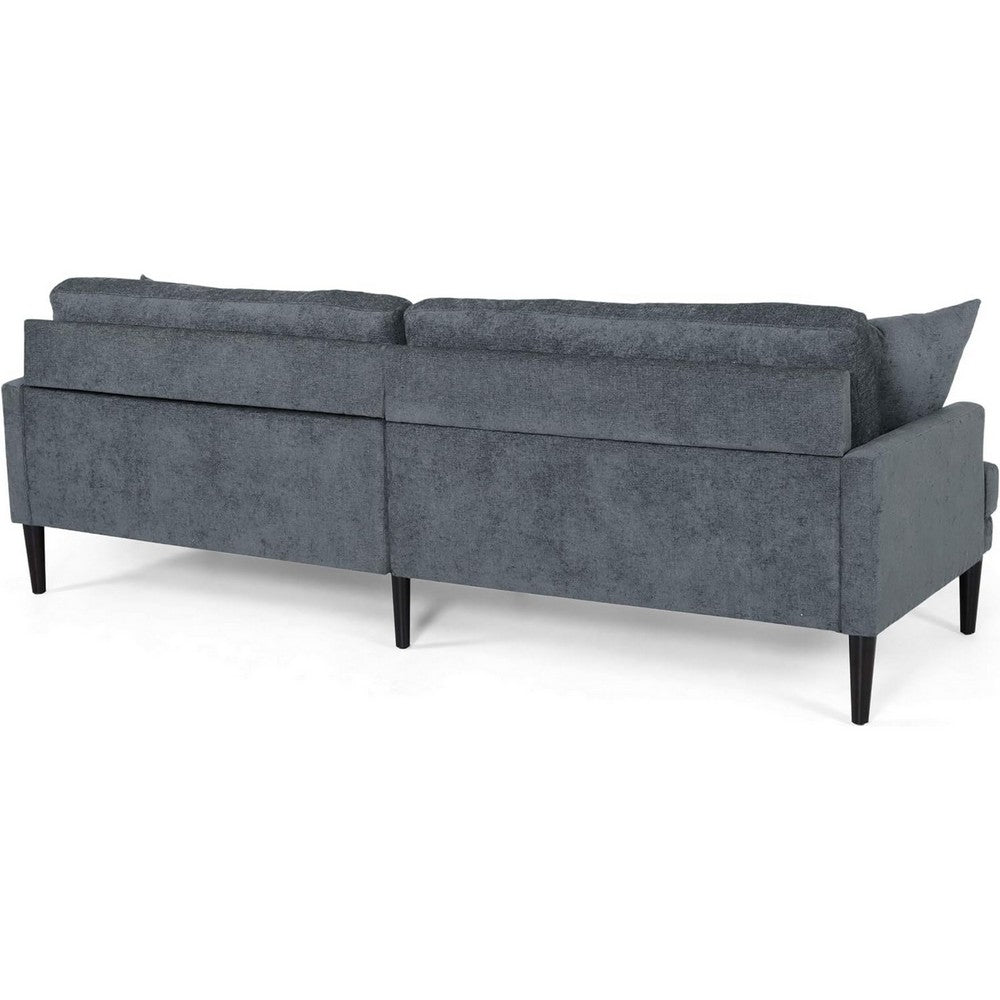 Foli Sofa | Tapered Legs | 96" | Plush Bench Seats | Dark Blue Fabric