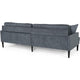 Foli Sofa | Tapered Legs | 96" | Plush Bench Seats | Dark Blue Fabric
