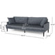 Foli Sofa | Tapered Legs | 96" | Plush Bench Seats | Dark Blue Fabric
