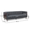 Yuro Sofa | 3 Seater | Chesterfield Button Tufted | 90" | Gray Fabric