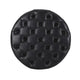Kiam Ottoman | Shelf | Black Tufted Faux Leather | Brown Wood 32 Inch