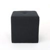 Liasa Footstool Ottoman | Charcoal Gray Fabric | Rubberwood | 17 Inch