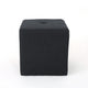 Liasa Footstool Ottoman | Charcoal Gray Fabric | Rubberwood | 17 Inch