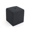 Liasa Footstool Ottoman | Charcoal Gray Fabric | Rubberwood | 17 Inch