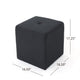 Liasa Footstool Ottoman | Charcoal Gray Fabric | Rubberwood | 17 Inch