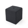 Liasa Footstool Ottoman | Charcoal Gray Fabric | Rubberwood | 17 Inch