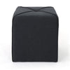 Liasa Footstool Ottoman | Charcoal Gray | Rubberwood Frame | 17 Inch