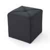 Liasa Footstool Ottoman | Charcoal Gray | Rubberwood Frame | 17 Inch