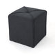 Liasa Footstool Ottoman | Charcoal Gray | Rubberwood Frame | 17 Inch