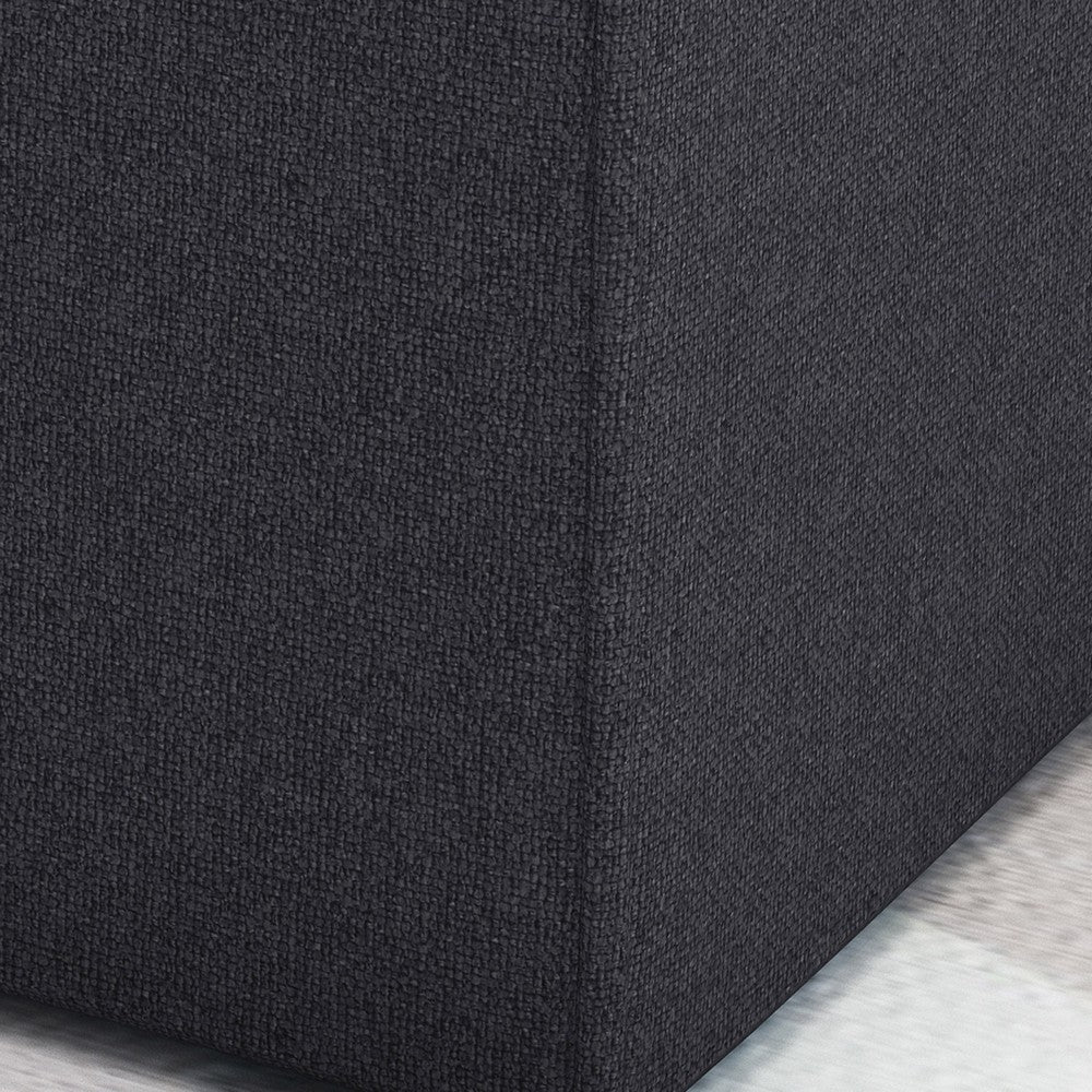 Liasa Footstool Ottoman | Charcoal Gray | Rubberwood Frame | 17 Inch