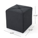 Liasa Footstool Ottoman | Charcoal Gray | Rubberwood Frame | 17 Inch