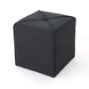 Liasa Footstool Ottoman, Charcoal Gray, Rubberwood Frame, 17 Inch
