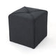 Liasa Footstool Ottoman, Charcoal Gray, Rubberwood Frame, 17 Inch