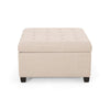 Cindy Storage Ottoman Tufted Wheat Polyester Brown Wood 31 Inch BM327080