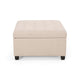 Cindy Storage Ottoman Tufted Wheat Polyester Brown Wood 31 Inch BM327080