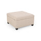 Cindy Storage Ottoman | Tufted Wheat Polyester | Brown Wood | 31 Inch