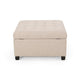 Cindy Storage Ottoman | Tufted Wheat Polyester | Brown Wood | 31 Inch