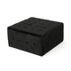 Ottoman, Tufted Soft Black Velvet, Iron Frame, Square 31 Inch Top