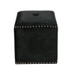 Neli Ottoman Black Velvet Single Tuft on Top Nailhead Trim 17 Inch