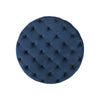 Vivan Ottoman | Tufted Blue Velvet | Soft Cushions | Round 40 Inch Top