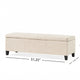 Elias Storage Ottoman Bench | Detailed Beige Faux Leather | 51 Inch