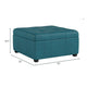 Carl Storage Ottoman | Teal Tufted Fabric | Soft Cushion | 35 Inch