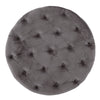 Keja Ottoman | Tufted Dark Gray Velvet | Soft Cushion | Round 30 Inch