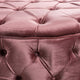 Keja Ottoman Tufted Blush Pink Velvet Soft Cushioning Round 30 Inch