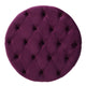 Keja Ottoman | Tufted Fuchsia Velvet | Soft Cushioning | Round 30 Inch