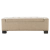 Abigail Storage Ottoman Bench | Nailhead Trim | Wheat Fabric | 51 Inch