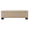 Abigail Storage Ottoman Bench Nailhead Trim Wheat Fabric 51 Inch BM327099