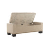 Abigail Storage Ottoman Bench | Nailhead Trim | Wheat Fabric | 51 Inch