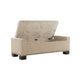 Abigail Storage Ottoman Bench | Nailhead Trim | Wheat Fabric | 51 Inch